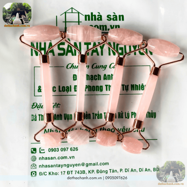 cây lăn mặt massage đá thạch anh hồng