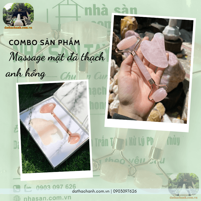 Cách nhanh nhất giúp se khít lỗ chân lông, làm làn da sáng mịn, hồng hào, chống lão hóa nhờ cây lăn mặt massage đá thạch anh hồng tự nhiên 45 cây lăn mặt massage đá thạch anh hồng