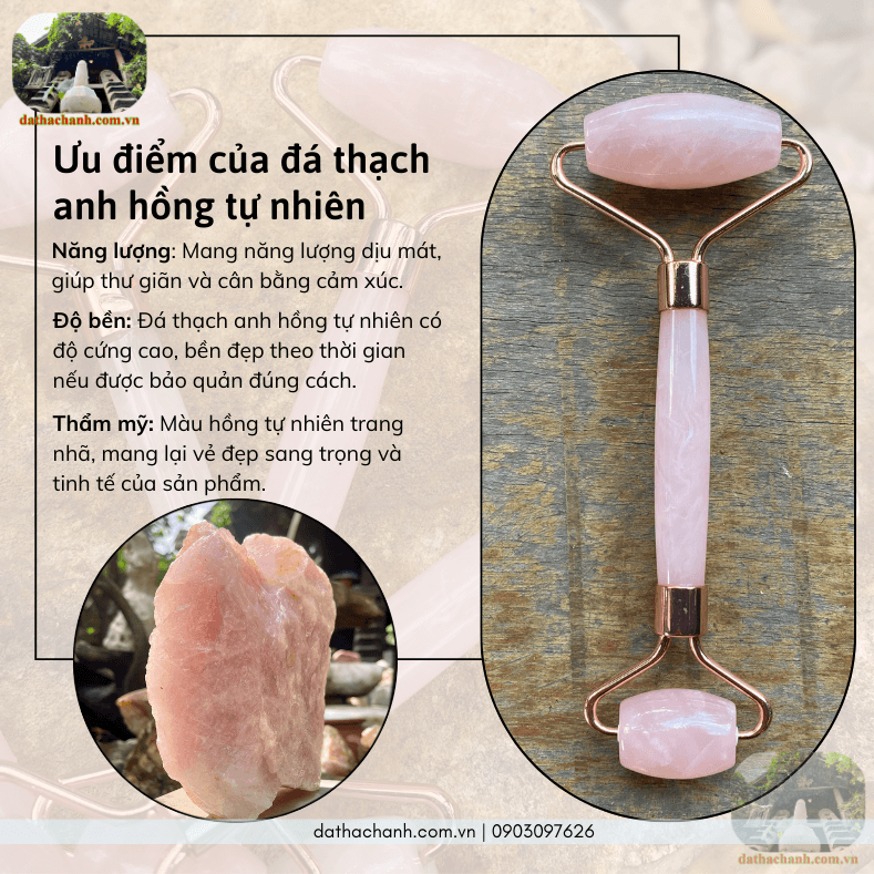 Cách nhanh nhất giúp se khít lỗ chân lông, làm làn da sáng mịn, hồng hào, chống lão hóa nhờ cây lăn mặt massage đá thạch anh hồng tự nhiên 41 cây lăn mặt massage đá thạch anh hồng