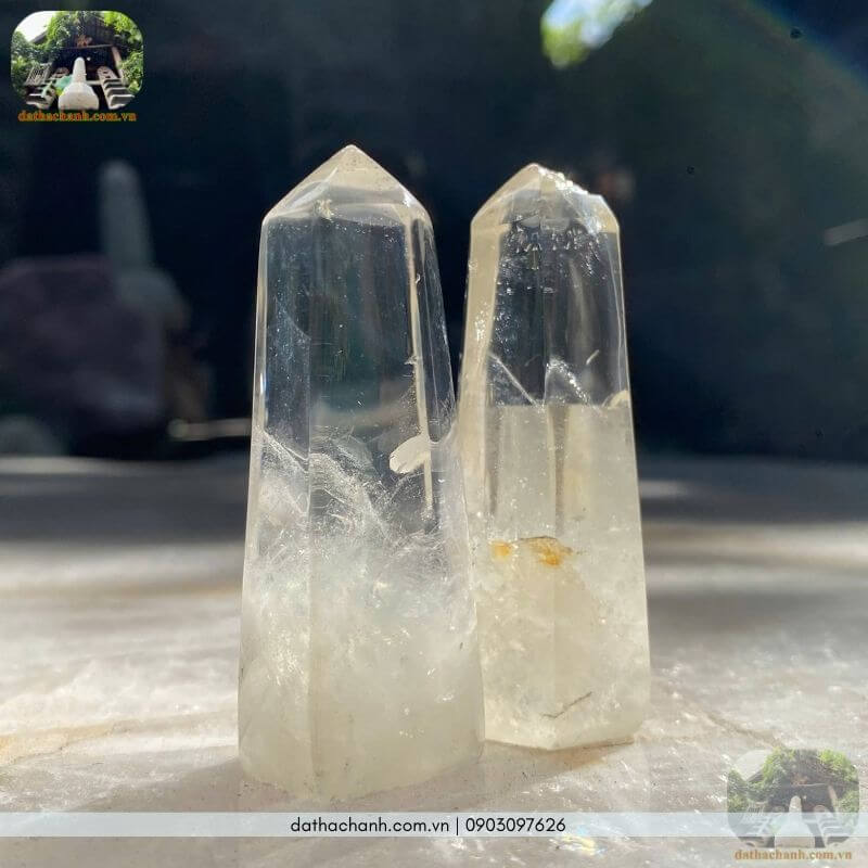 Trụ đá thạch anh trắng tự nhiên: Cân bằng năng lượng, tụ khí bình an 32 đá thạch anh trắng