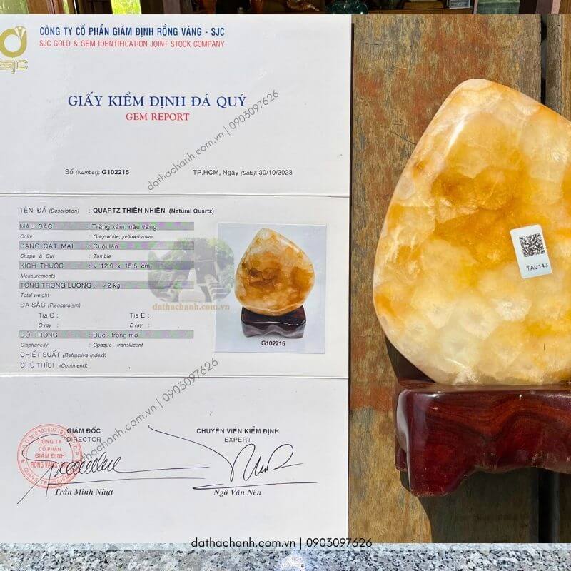 Quả đu đủ đá thạch anh bông vàng tự nhiên biểu tượng cho sự sung túc đủ đầy, quanh năm thịnh vượng | Hợp mệnh Kim và Thổ 32 Quả đu đủ đá thạch anh bông vàng