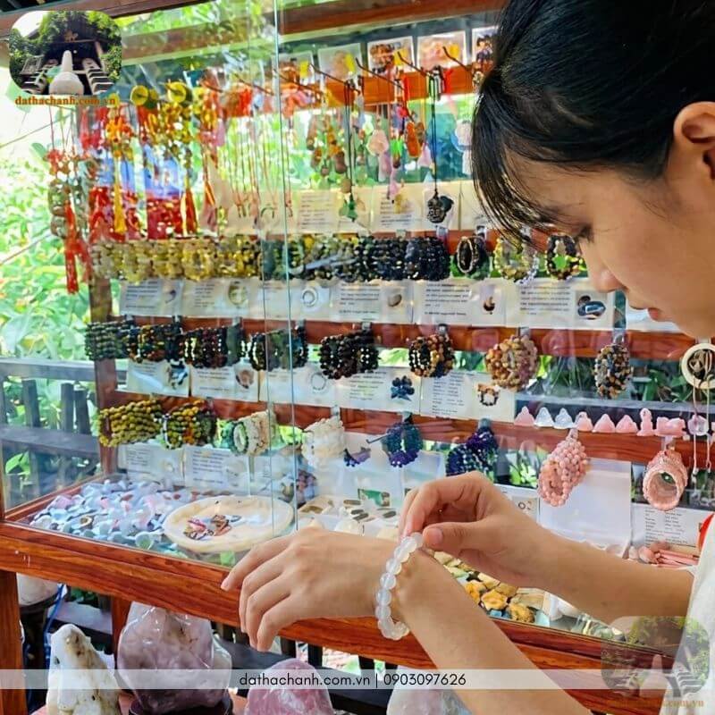 vòng tay đá mã não trắng