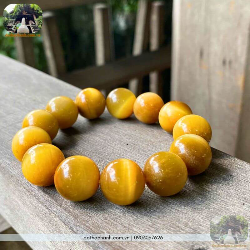 vòng tay đá mắt hổ vàng tươi