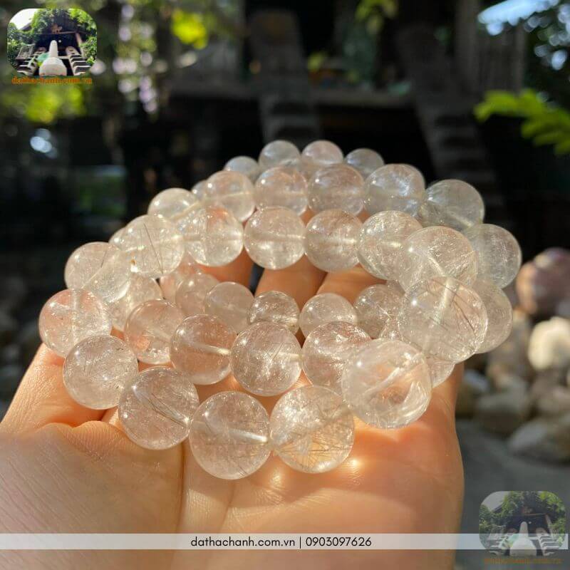vòng tay đá thạch anh tóc trắng