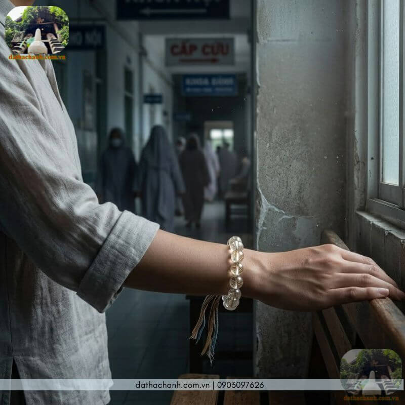 vòng tay đá thạch anh tóc trắng