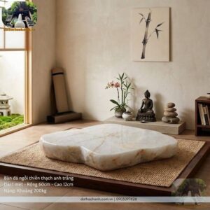 bàn thiền đá thạch anh nặng khoảng 200kg