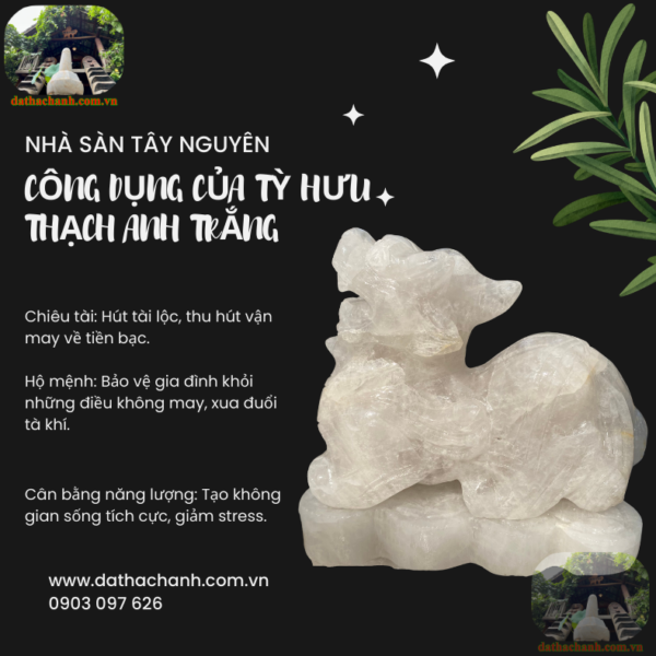 Công dụng của tỳ hưu thạch anh trắng