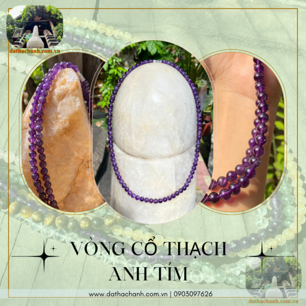 vòng cổ thạch anh tím