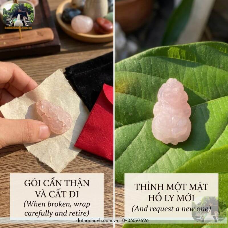 mặt dây chuyền hồ ly đá thạch anh