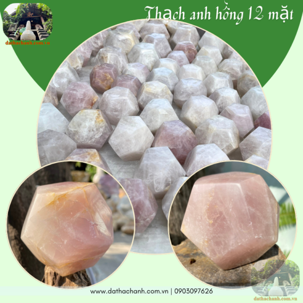 thạch anh hồng 12 mặt