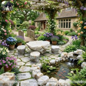 bàn ghế đá thạch anh