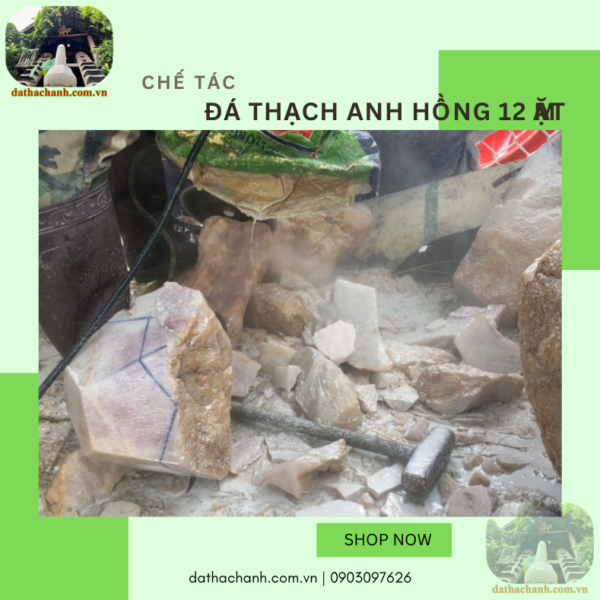 đá thạch anh hồng 12 mặt