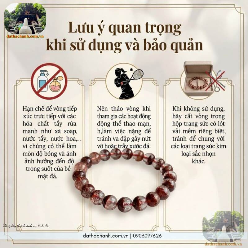 vòng thạch anh ưu linh đỏ