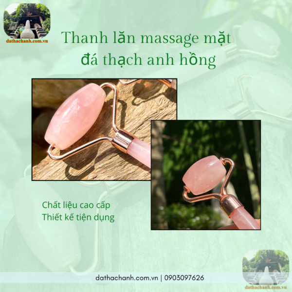 thanh lăn massage mặt đá thạch anh hồng