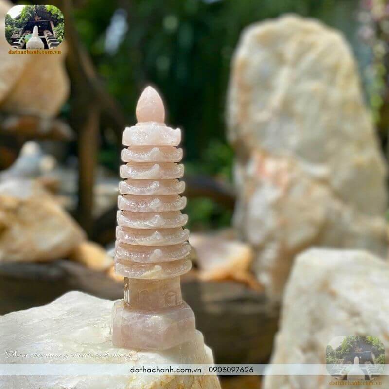 Mua tháp văn xương thạch anh hồng uy tín, chất lượng cao 33 tháp văn xương thạch anh hồng