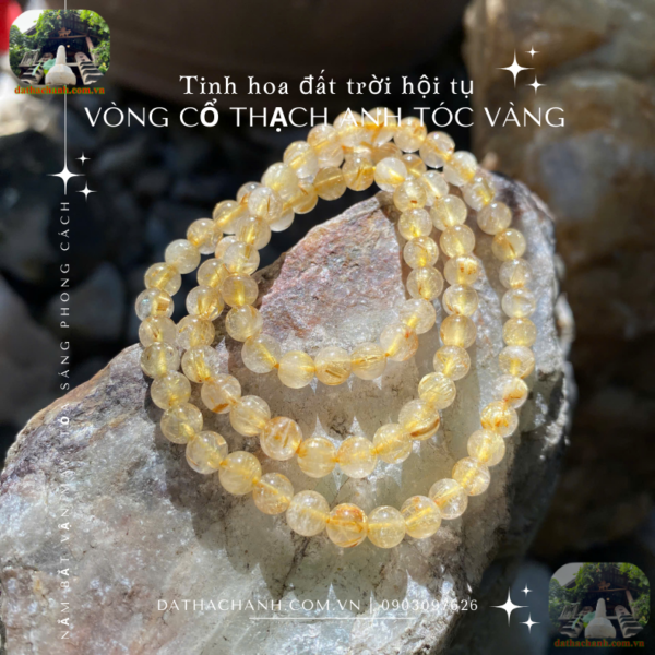 vòng cổ thạch anh tóc vàng