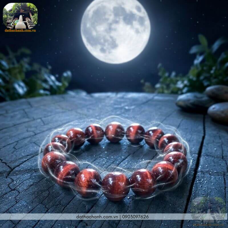 vòng đá mắt hổ nâu đỏ