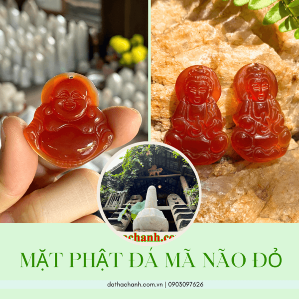 Mặt Phật đá mã não đỏ