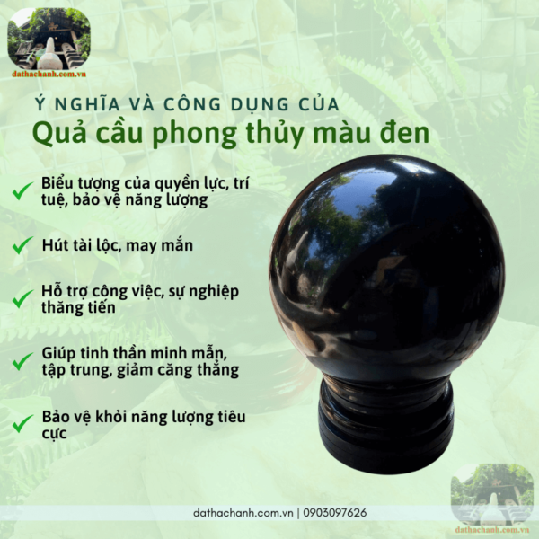 quả cầu phong thủy màu đen