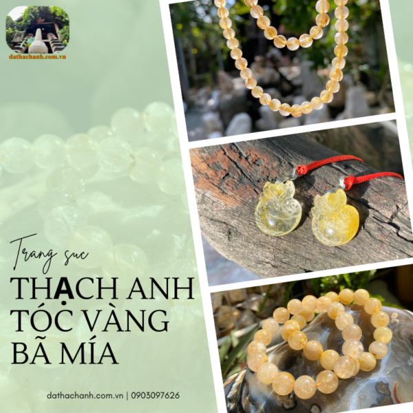 thạch anh tóc vàng bã mía