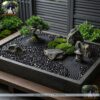 Đá obsidian đen vụn tự nhiên tại Nhà Sàn Tây Nguyên 18 Trang trí tiểu cảnh Zen với đá obsidian đen vụn