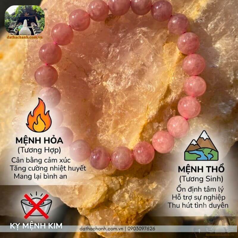 vòng tay thạch anh hồng