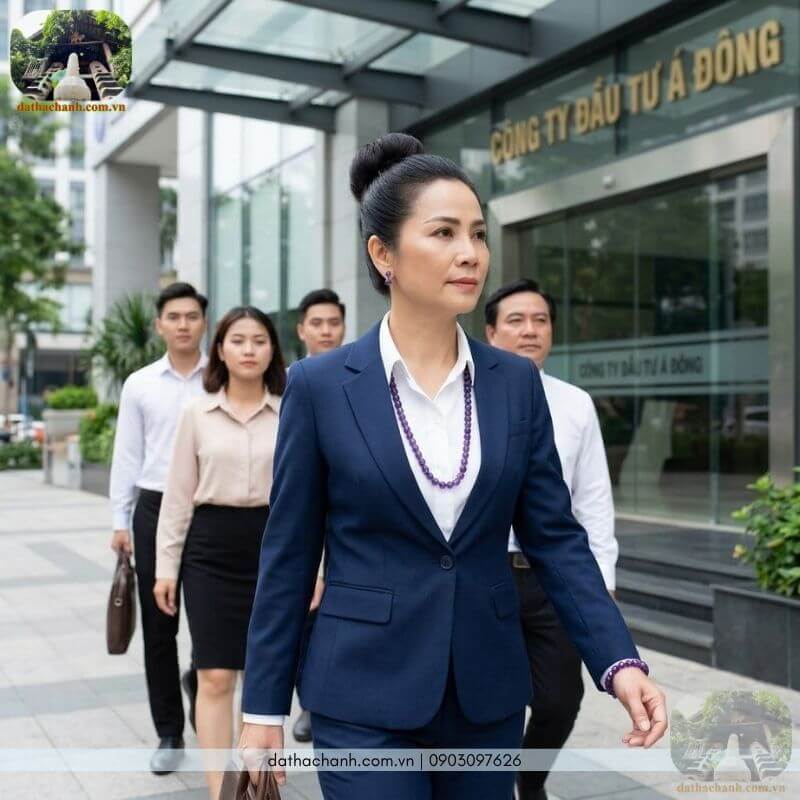 vòng cổ đá thạch anh tím