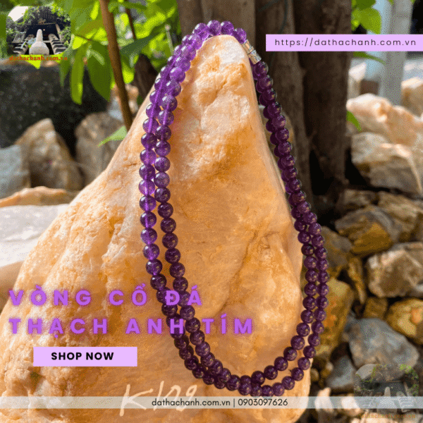 vòng cổ đá thạch anh tím
