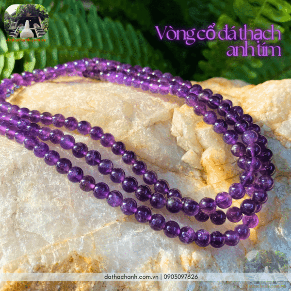 vòng cổ đá thạch anh tím