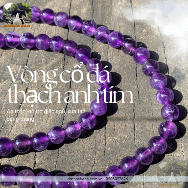 vòng cổ đá thạch anh tím