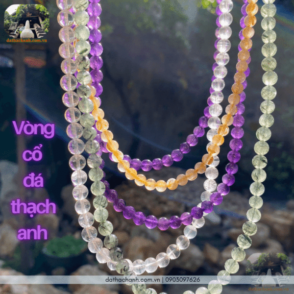vòng cổ đá thạch anh tím