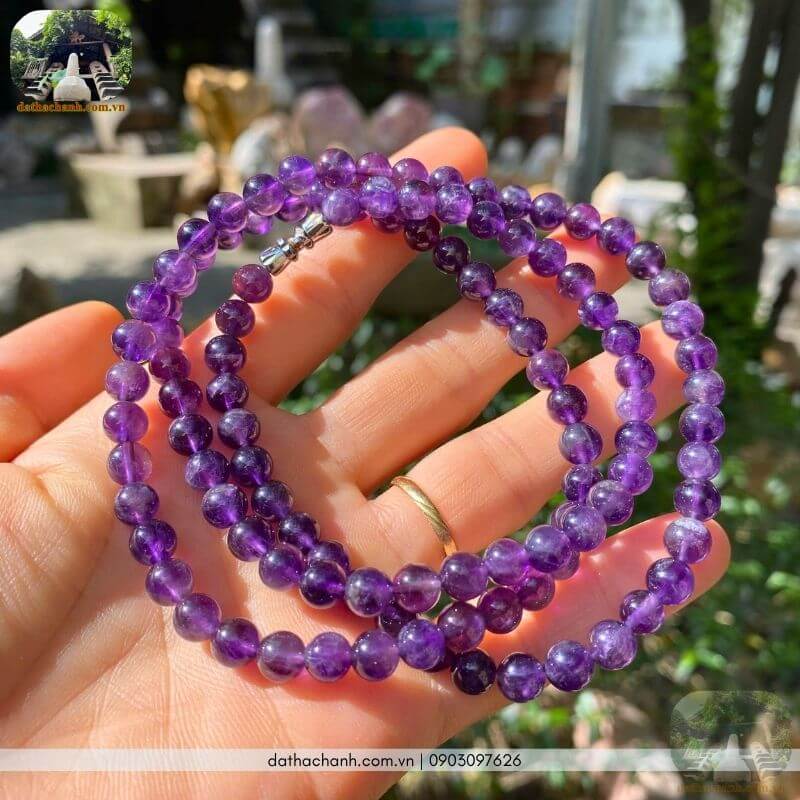 vòng cổ đá thạch anh tím