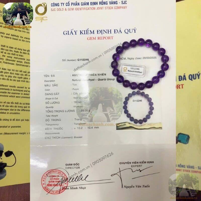 vòng cổ đá thạch anh tím