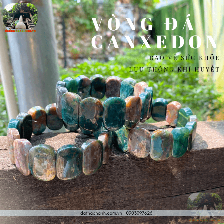 Vòng đá canxedon 25mm phong thủy, bản to cá tính 31 vòng đá Canxedon