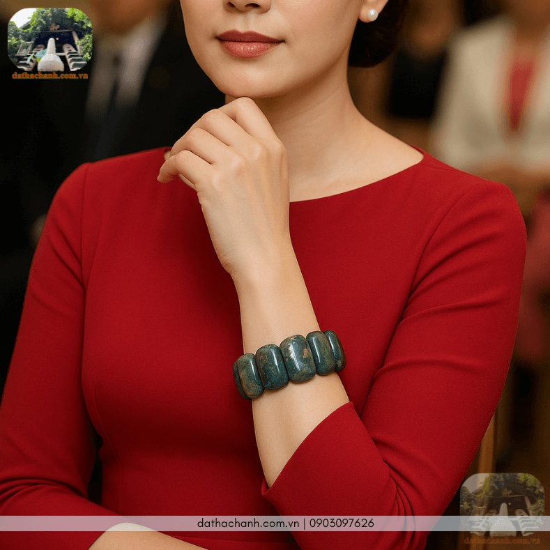 Vòng đá canxedon 25mm phong thủy, bản to cá tính 32 vòng đá Canxedon
