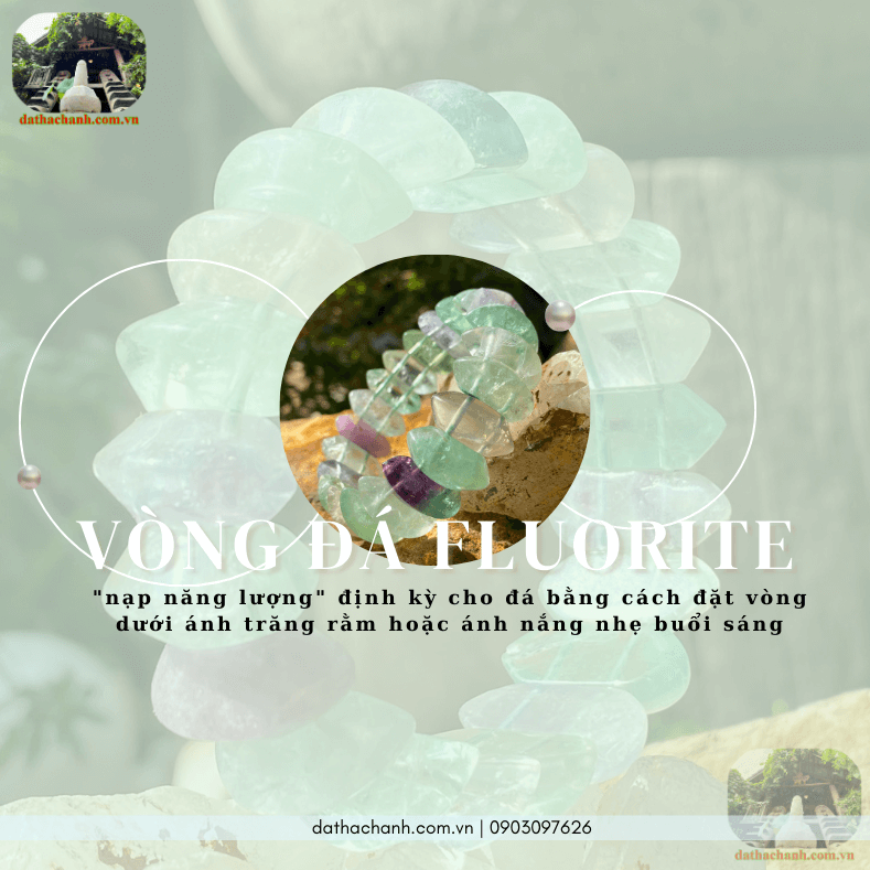 Vòng đá fluorite đẹp, đá trí tuệ giúp an thần, tập trung 49 vòng đá fluorite