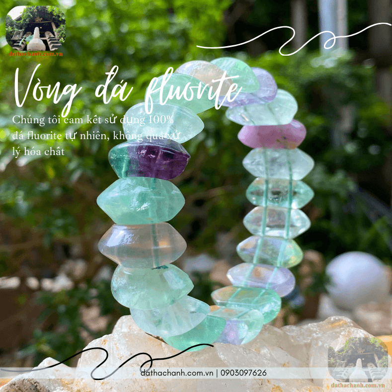 Vòng đá fluorite đẹp, đá trí tuệ giúp an thần, tập trung 41 vòng đá fluorite