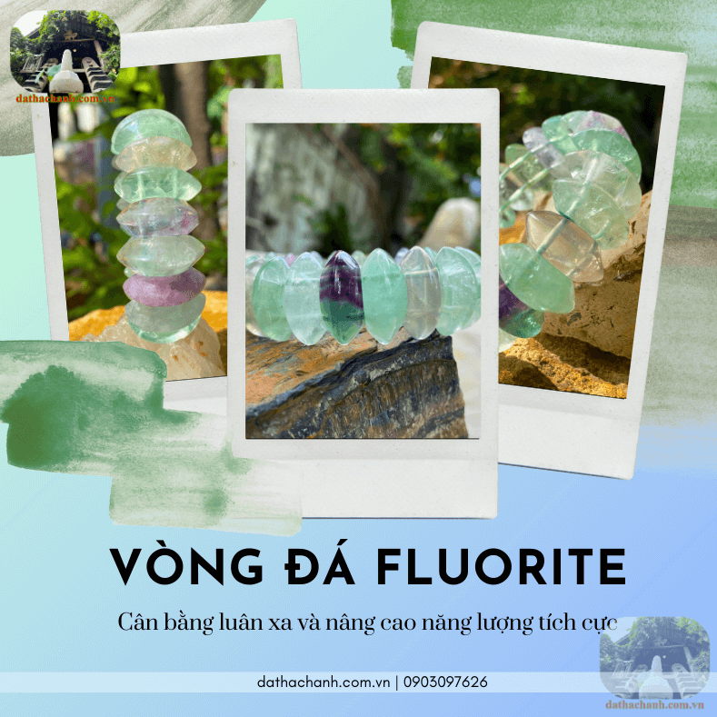Vòng đá fluorite đẹp, đá trí tuệ giúp an thần, tập trung 44 vòng đá fluorite