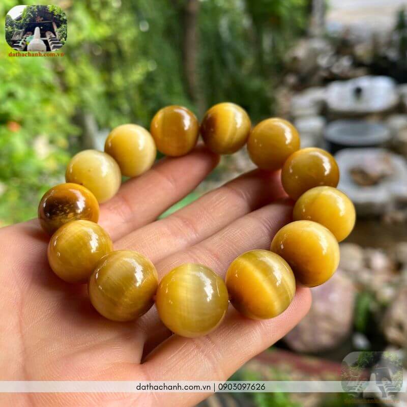 Vòng đá màu vàng tự nhiên, tăng cường vượng khí tài lộc 58 vòng đá màu vàng