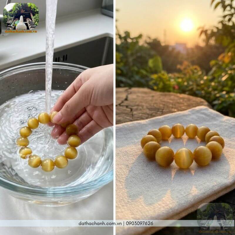 Vòng đá màu vàng tự nhiên, tăng cường vượng khí tài lộc 62 vòng đá màu vàng