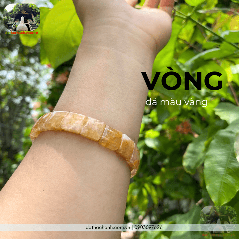 Vòng đá màu vàng tự nhiên, tăng cường vượng khí tài lộc 61 vòng đá màu vàng