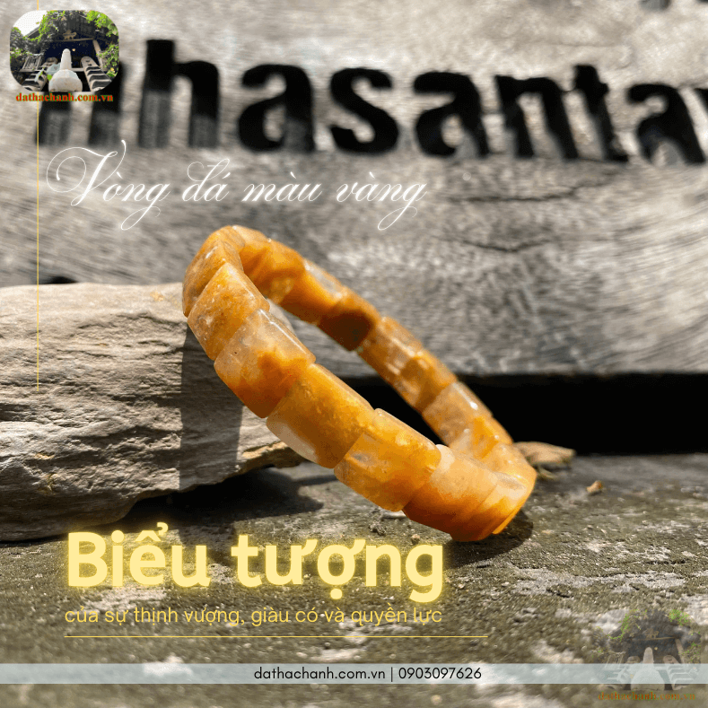 Vòng đá màu vàng tự nhiên, tăng cường vượng khí tài lộc 49 vòng đá màu vàng