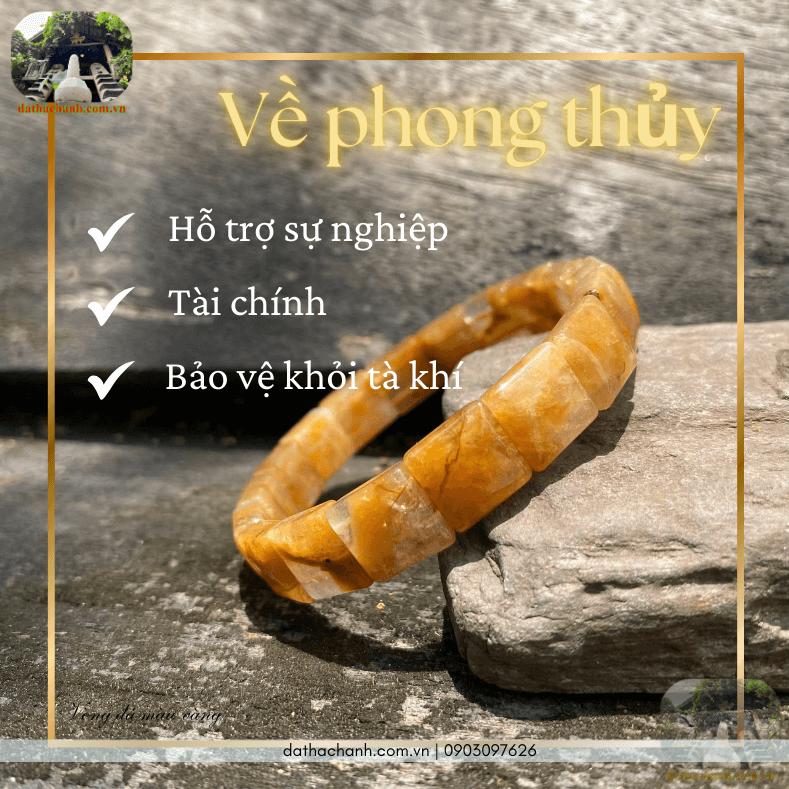 Vòng đá màu vàng tự nhiên, tăng cường vượng khí tài lộc 53 vòng đá màu vàng