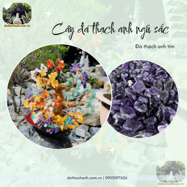 cây đá thạch anh ngũ sắc