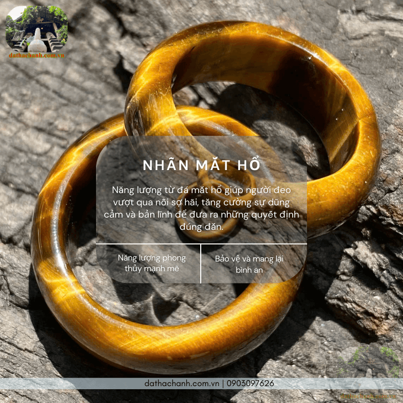 Nhẫn mắt hổ phong thủy sức mạnh, quyền lực, bình an 28 nhẫn mắt hổ