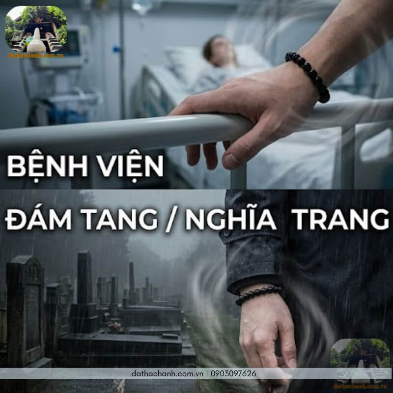 vòng tay đá Obsidian đen