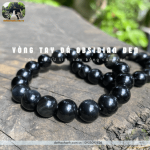 vòng tay đá Obsidian đen