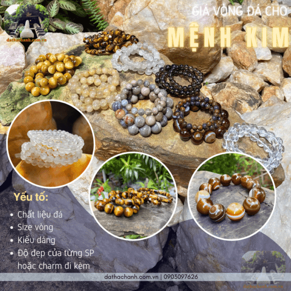 vòng đá cho mệnh kim