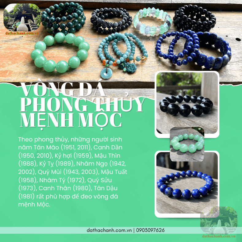 vòng đá phong thủy mệnh Mộc