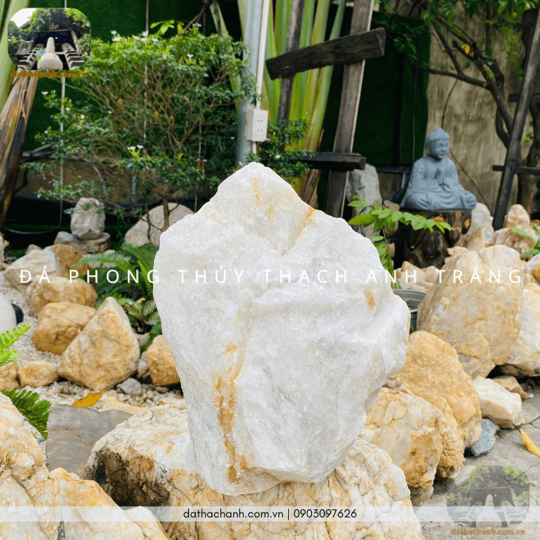 Đá phong thuỷ thạch anh trắng kích hoạt năng lượng, hóa giải trạch khí xấu 58 đá phong thủy thạch anh trắng